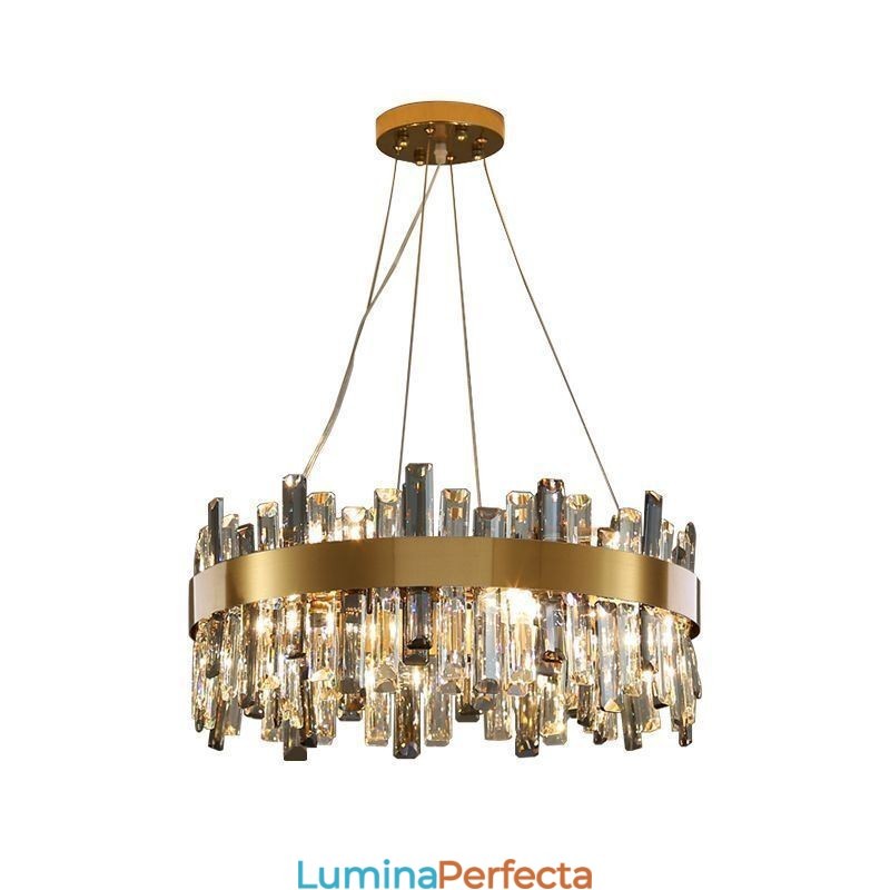 Candelabru din sticlă de lux în stil european, lumina suspendată Living
