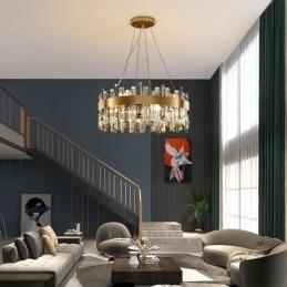 Candelabru din sticlă de lux în stil european, lumina suspendată Living