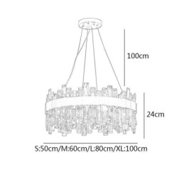 Candelabru din sticlă de lux în stil european, lumina suspendată Living