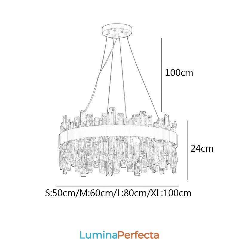 Candelabru din sticlă de lux în stil european, lumina suspendată Living