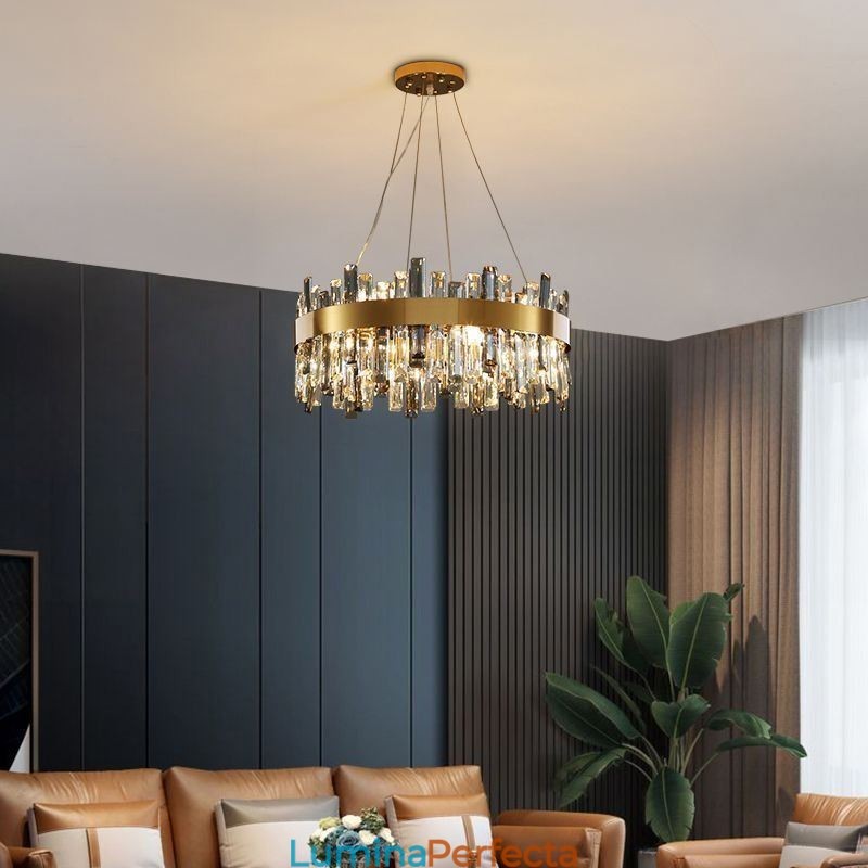 Candelabru din sticlă de lux în stil european, lumina suspendată Living