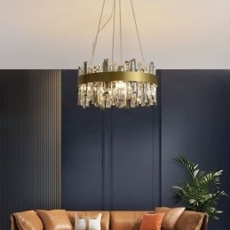 Candelabru din sticlă de lux în stil european, lumina suspendată Living