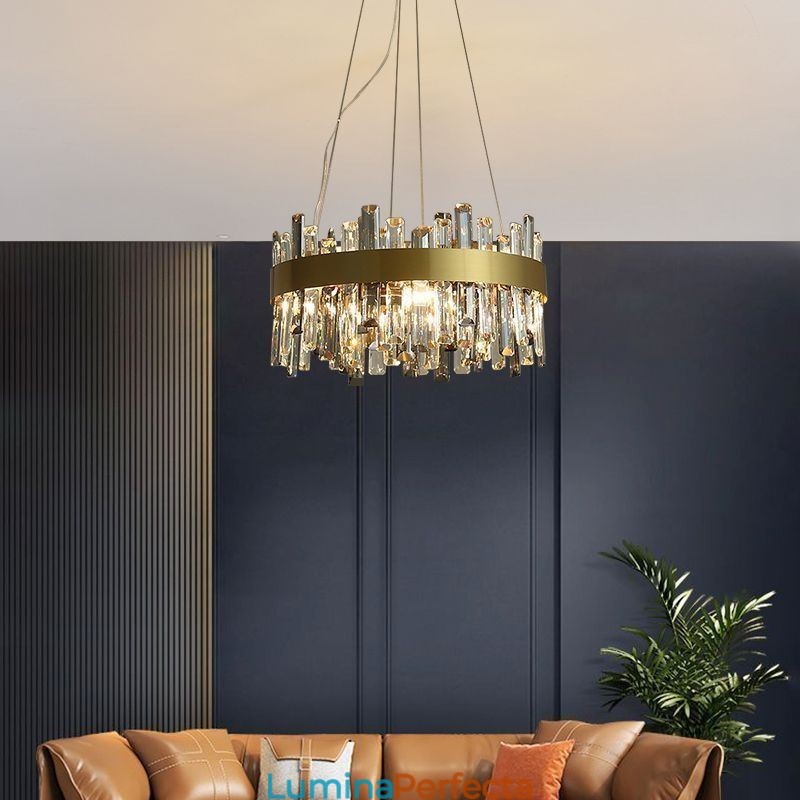Candelabru din sticlă de lux în stil european, lumina suspendată Living