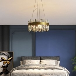 Candelabru din sticlă de lux în stil european, lumina suspendată Living