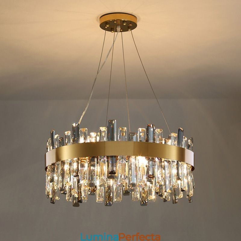 Candelabru din sticlă de lux în stil european, lumina suspendată Living