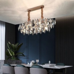 Lumină Lumină suspendată de lux Decor pentru casă Candelabru din sticlă Living