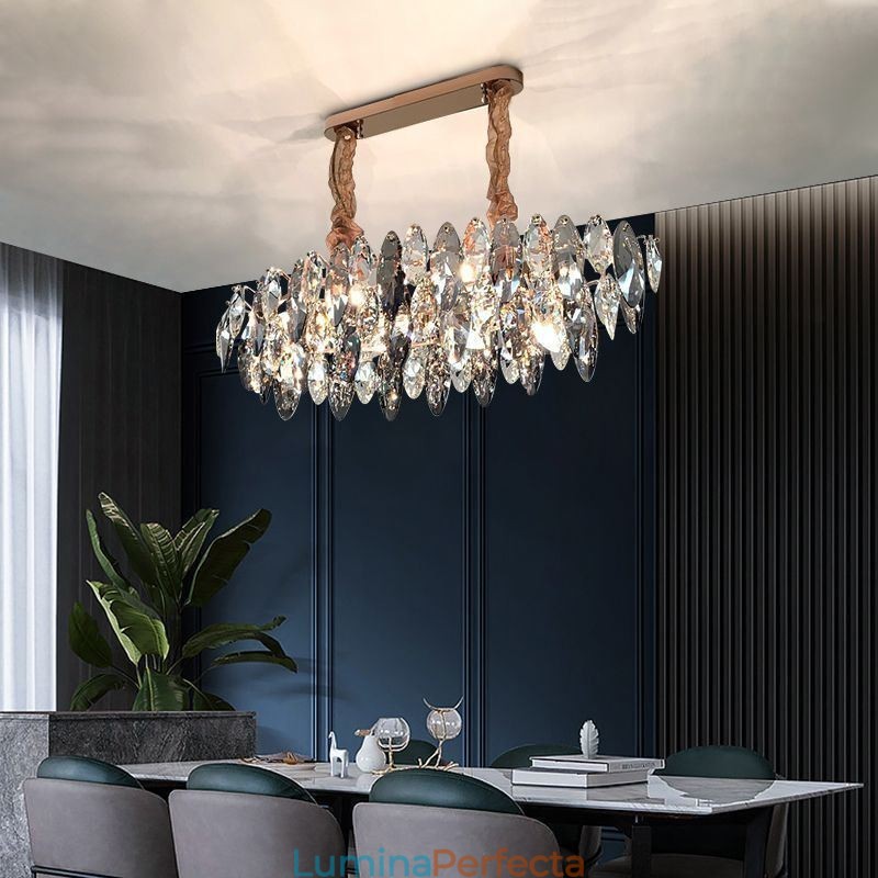 Lumină Lumină suspendată de lux Decor pentru casă Candelabru din sticlă Living