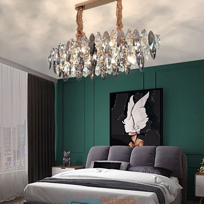 Lumină Lumină suspendată de lux Decor pentru casă Candelabru din sticlă Living