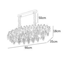 Lumină Lumină suspendată de lux Decor pentru casă Candelabru din sticlă Living