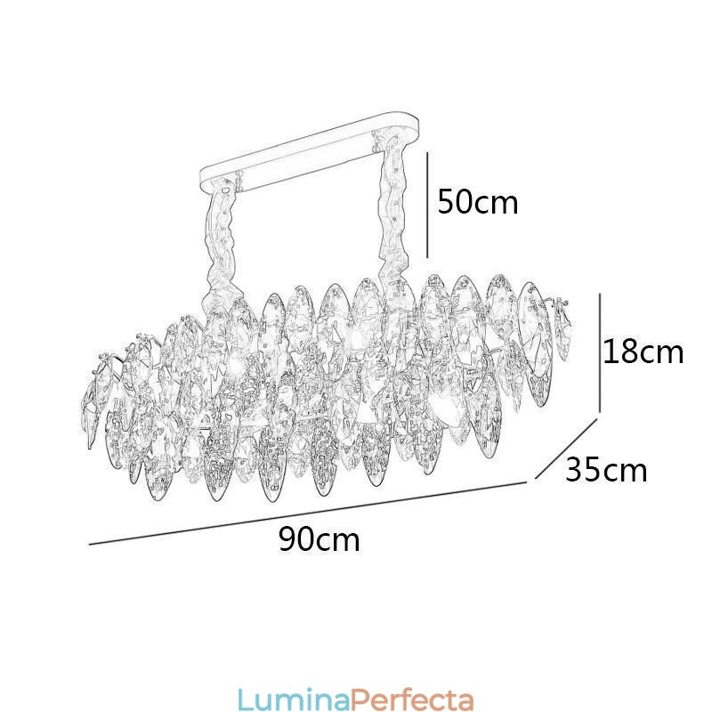 Lumină Lumină suspendată de lux Decor pentru casă Candelabru din sticlă Living