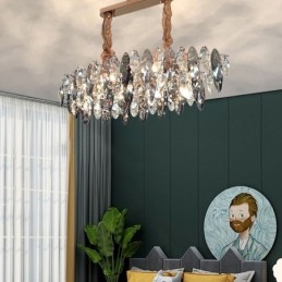 Lumină Lumină suspendată de lux Decor pentru casă Candelabru din sticlă Living