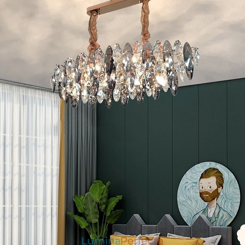 Lumină Lumină suspendată de lux Decor pentru casă Candelabru din sticlă Living