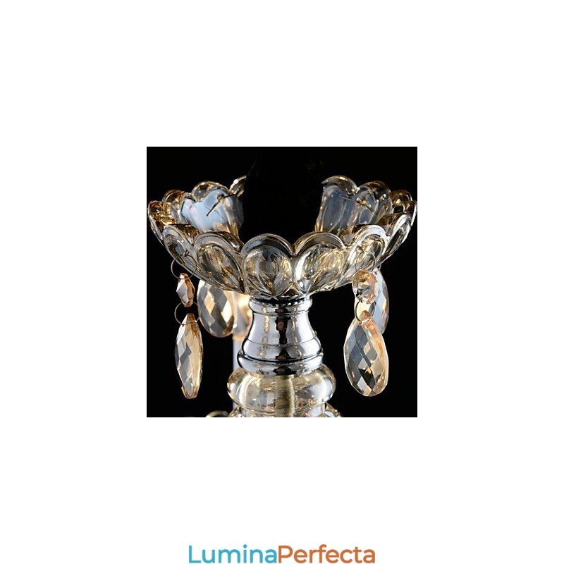 3 Lumini Stilul palatului Candelabru de sticla cu bec de lumanare