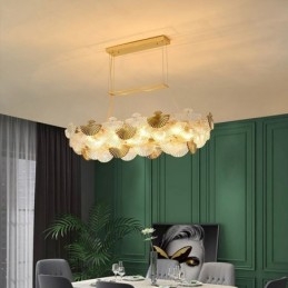 Candelabru de artă în formă de ventilator din sticlă europeană