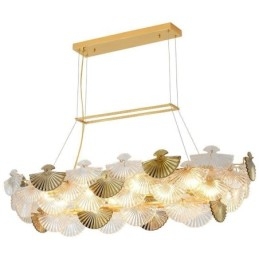 Candelabru de artă în formă de ventilator din sticlă europeană
