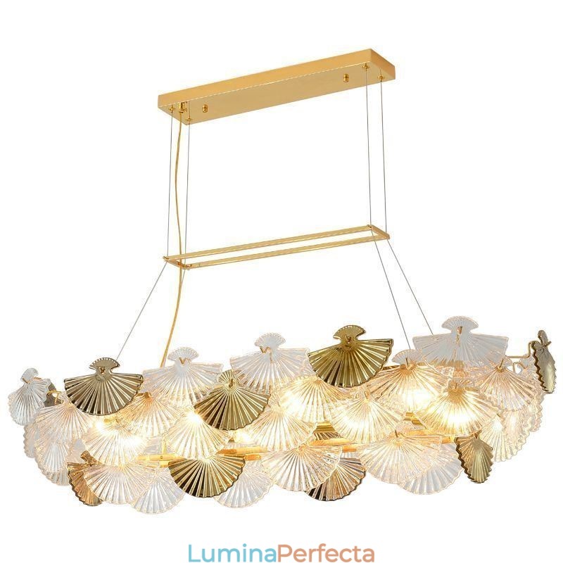 Candelabru de artă în formă de ventilator din sticlă europeană