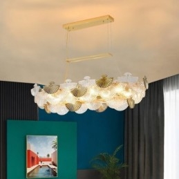 Candelabru de artă în formă de ventilator din sticlă europeană