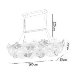 Candelabru de artă în formă de ventilator din sticlă europeană