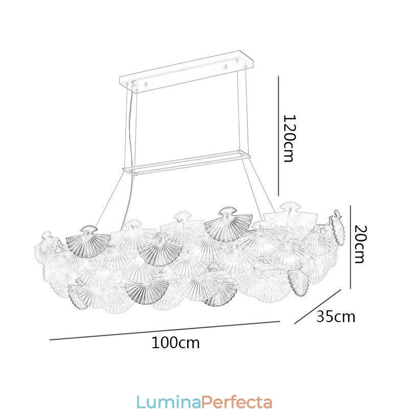Candelabru de artă în formă de ventilator din sticlă europeană