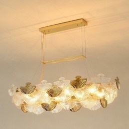 Candelabru de artă în formă de ventilator din sticlă europeană
