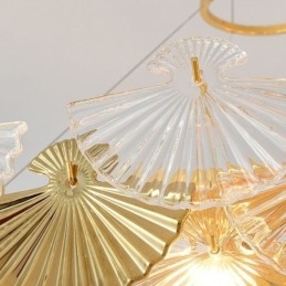 Candelabru de artă în formă de ventilator din sticlă europeană