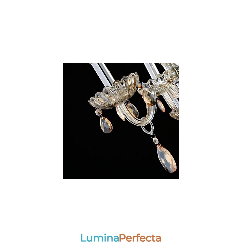 3 Lumini Stilul palatului Candelabru de sticla cu bec de lumanare