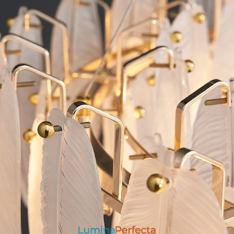 Candelabru din sticlă artistică, iluminat cu pandantiv rotund