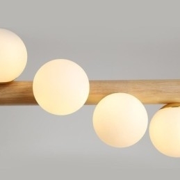 Lampă suspendată din bandă de lemn Magic Bean