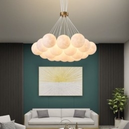 Candelabru Moon Bubble Lampă suspendată modernă cu bile cu imprimare 3D