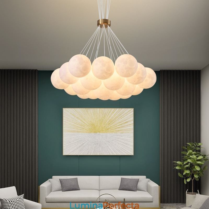 Candelabru Moon Bubble Lampă suspendată modernă cu bile cu imprimare 3D