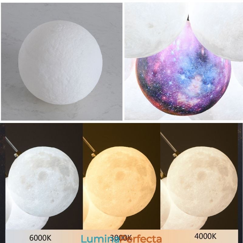 Candelabru Moon Bubble Lampă suspendată modernă cu bile cu imprimare 3D