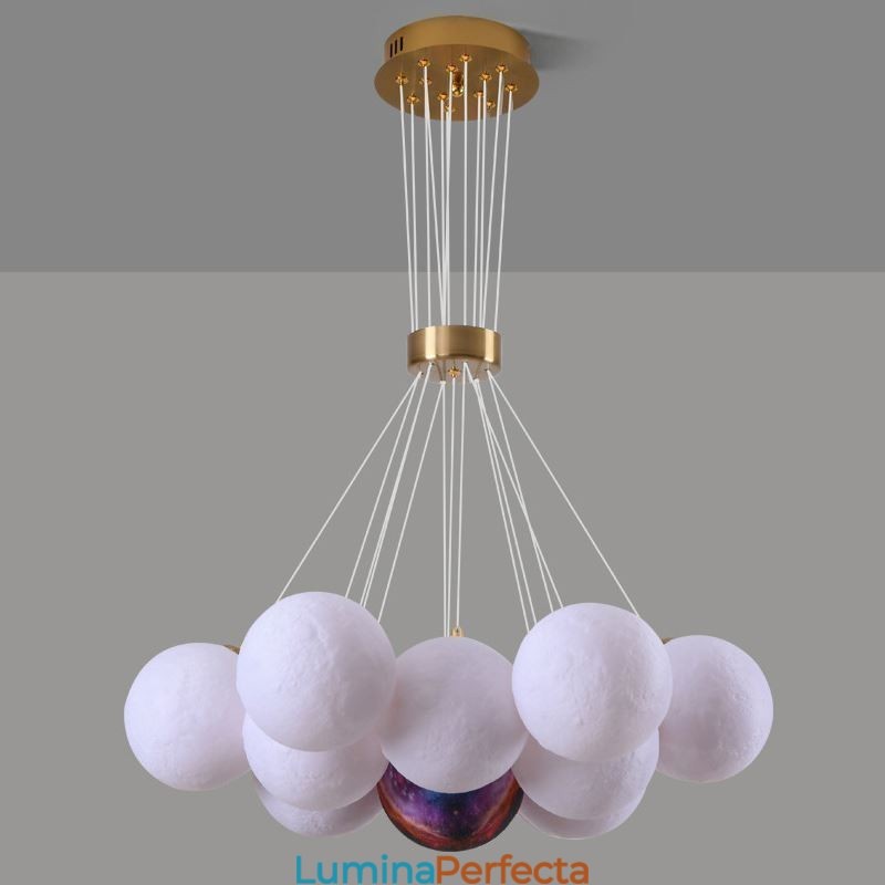 Candelabru Moon Bubble Lampă suspendată modernă cu bile cu imprimare 3D