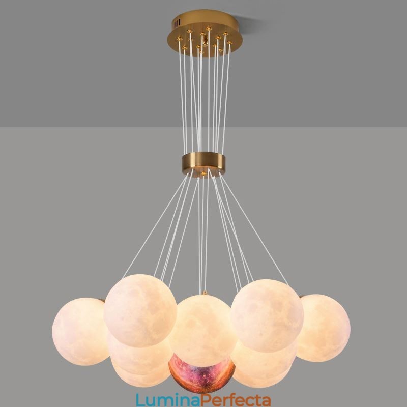 Candelabru Moon Bubble Lampă suspendată modernă cu bile cu imprimare 3D