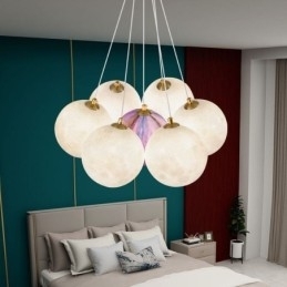 Candelabru Moon Bubble Lampă suspendată modernă cu bile cu imprimare 3D