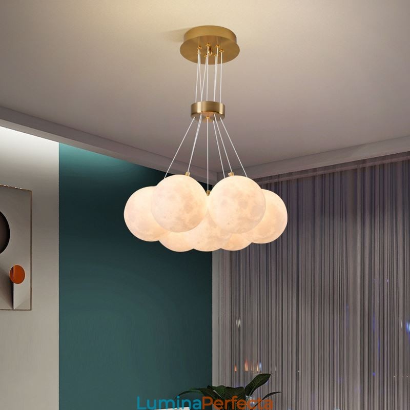 Candelabru Moon Bubble Lampă suspendată modernă cu bile cu imprimare 3D