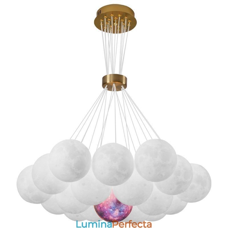 Candelabru Moon Bubble Lampă suspendată modernă cu bile cu imprimare 3D