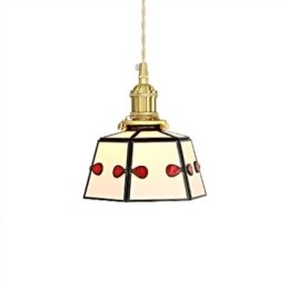 Lampă suspendată din sticlă colorată în stil japonez, decorativă retro, suspendată de noptieră