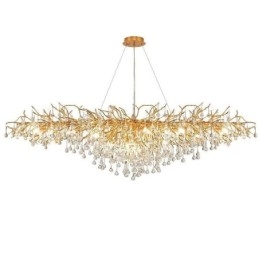 Candelabru din cristal de lux Aur Modern Lampa suspendata din tavan