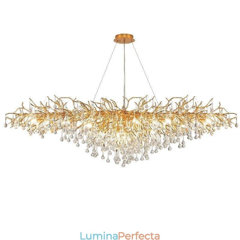 Candelabru din cristal de lux Aur Modern Lampa suspendata din tavan