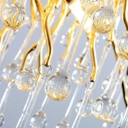Candelabru din cristal de lux Aur Modern Lampa suspendata din tavan