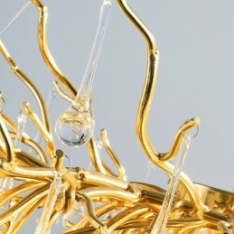 Candelabru din cristal de lux Aur Modern Lampa suspendata din tavan