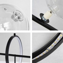 Lampă suspendată modernă cu bule de sticlă, candelabru cu becuri G9