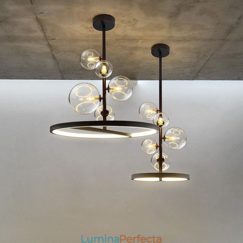 Lumini suspendate moderne Candelabru cu bule de sticlă