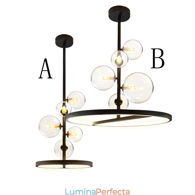 Lumini suspendate moderne Candelabru cu bule de sticlă
