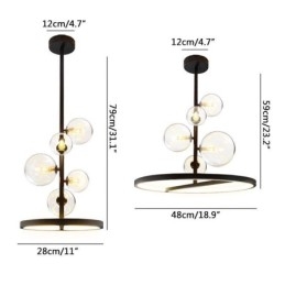 Lumini suspendate moderne Candelabru cu bule de sticlă