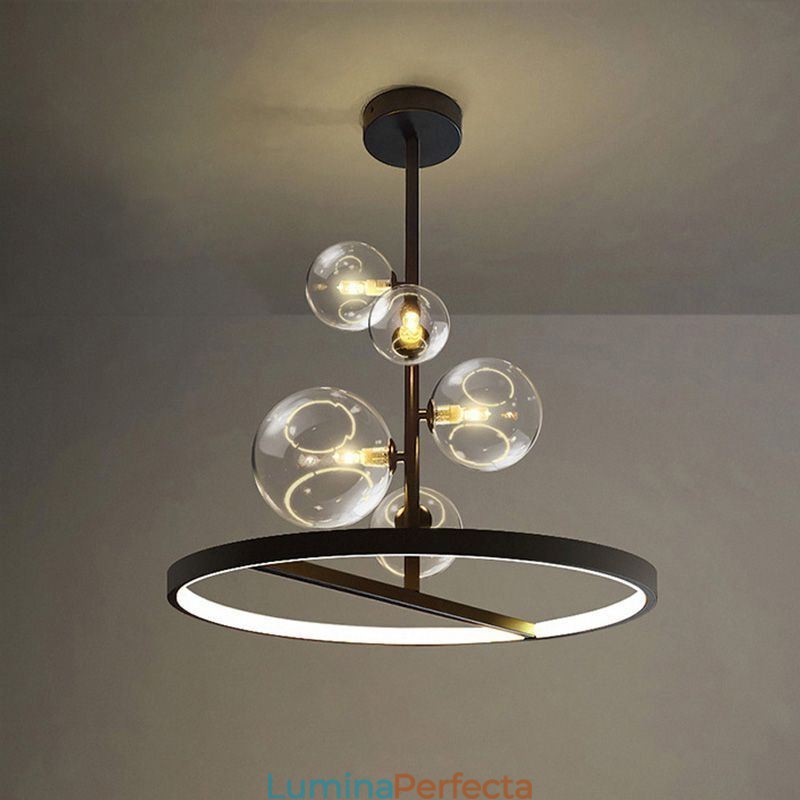 Lumini suspendate moderne Candelabru cu bule de sticlă
