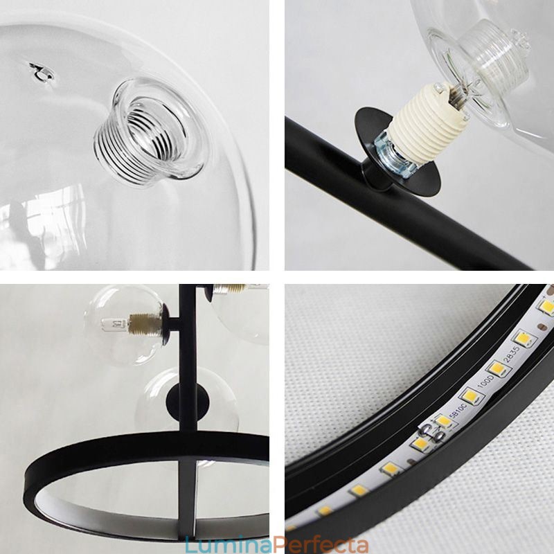 Lumini suspendate moderne Candelabru cu bule de sticlă