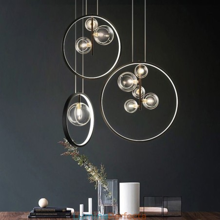 Lampă Nordic Pendant Sticla Bubbles Circle Candelabru Lampă Modernă pentru Salon