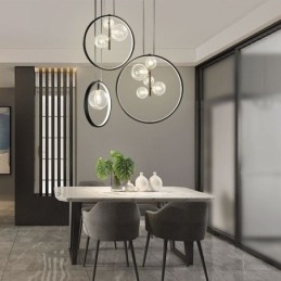Lampă Nordic Pendant Sticla Bubbles Circle Candelabru Lampă Modernă pentru Salon