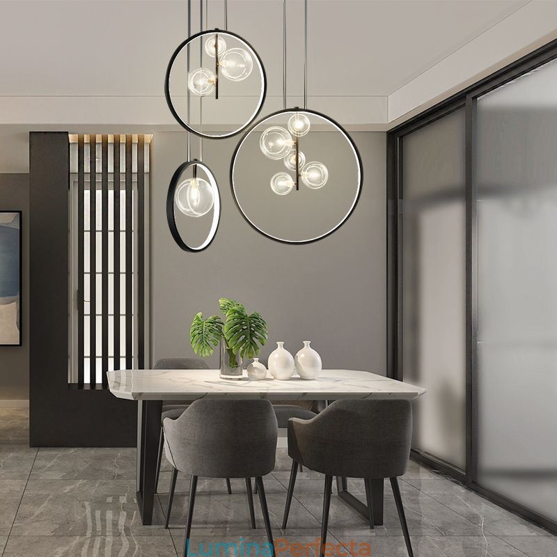 Lampă Nordic Pendant Sticla Bubbles Circle Candelabru Lampă Modernă pentru Salon